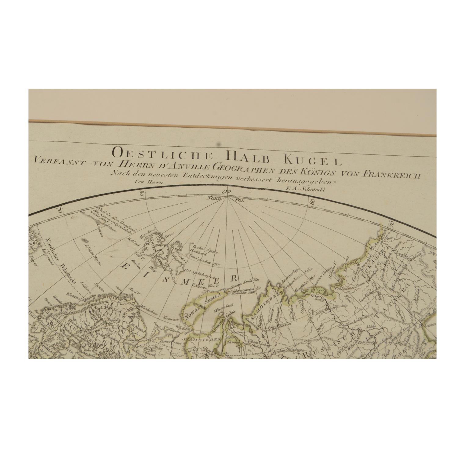 Antique World Map Published in Vienna 1786 by Franz Anton Schraembl 9