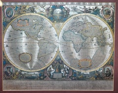 World Map Silver Leaf Print Based on the Original Johnson 1882 Military Campaign