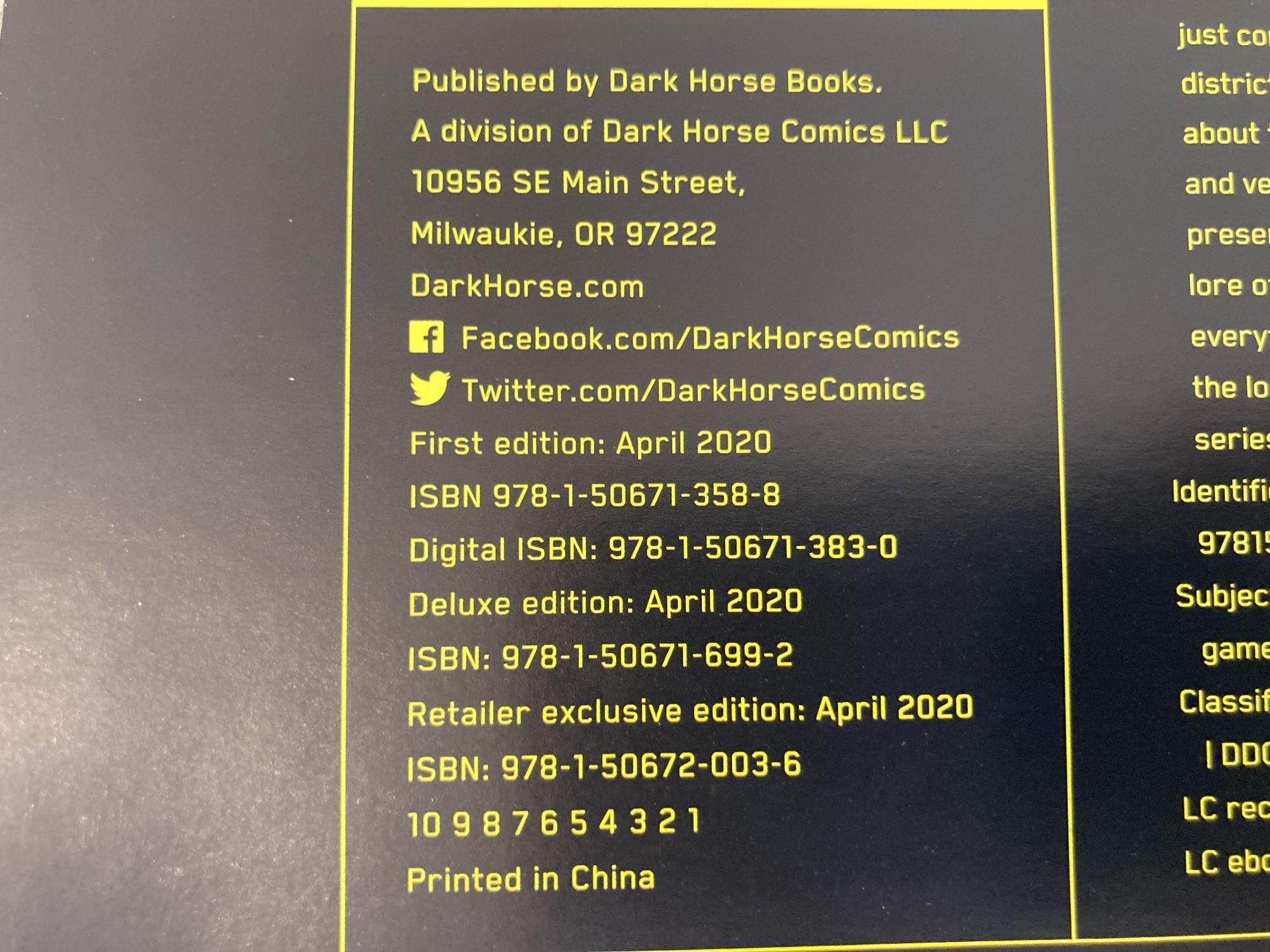 Livre comique « World of Cyberpunk 2077 HC De Luxe » publié en juillet 2020 par D en vente 7