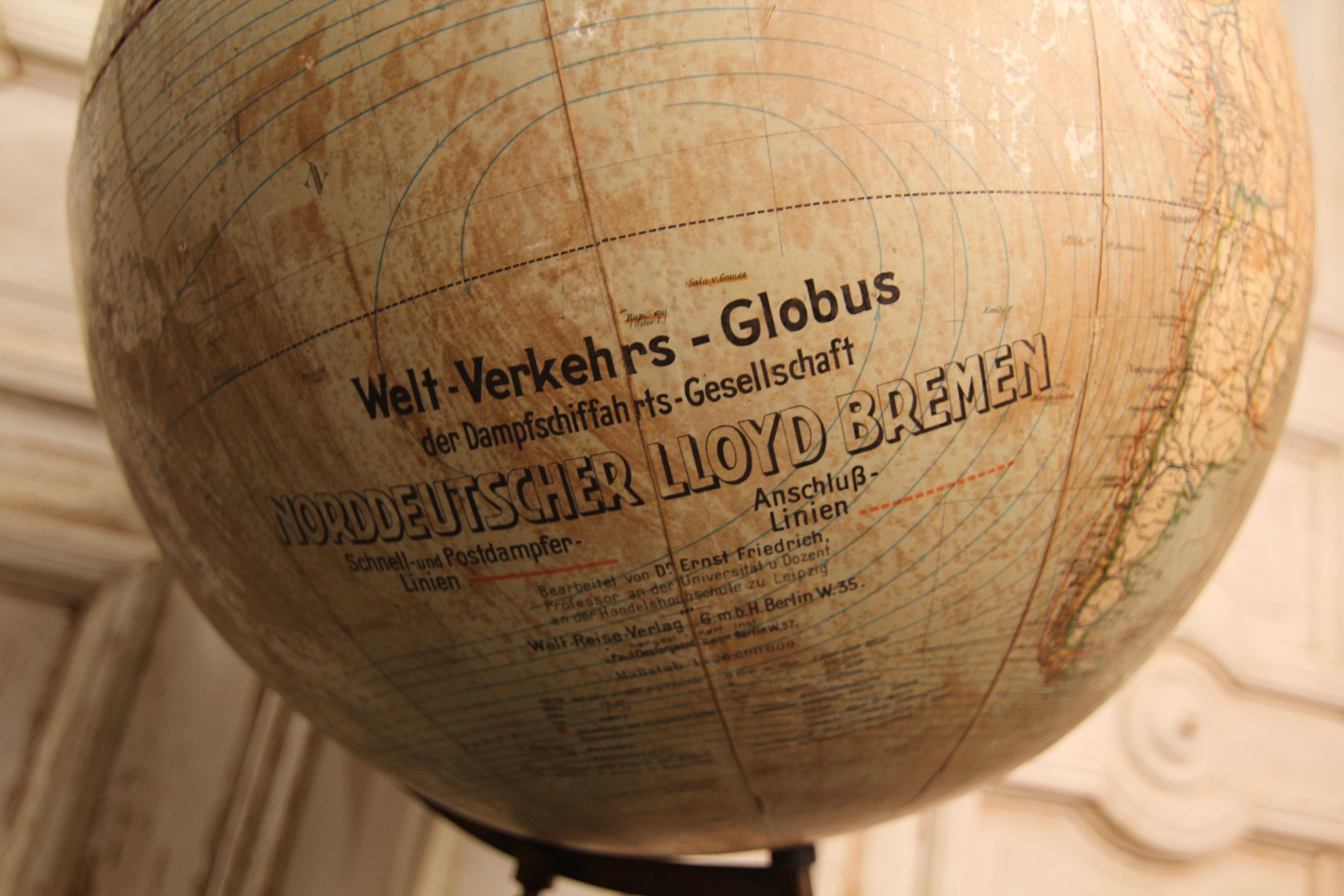 World Traffic Globe, Steamship Company Norddeutscher Lloyd Bremen, 1900-1918 For Sale 1