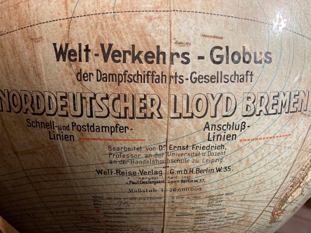 World Traffic Globe, Steamship Company Norddeutscher Lloyd Bremen, 1900-1918 For Sale 2