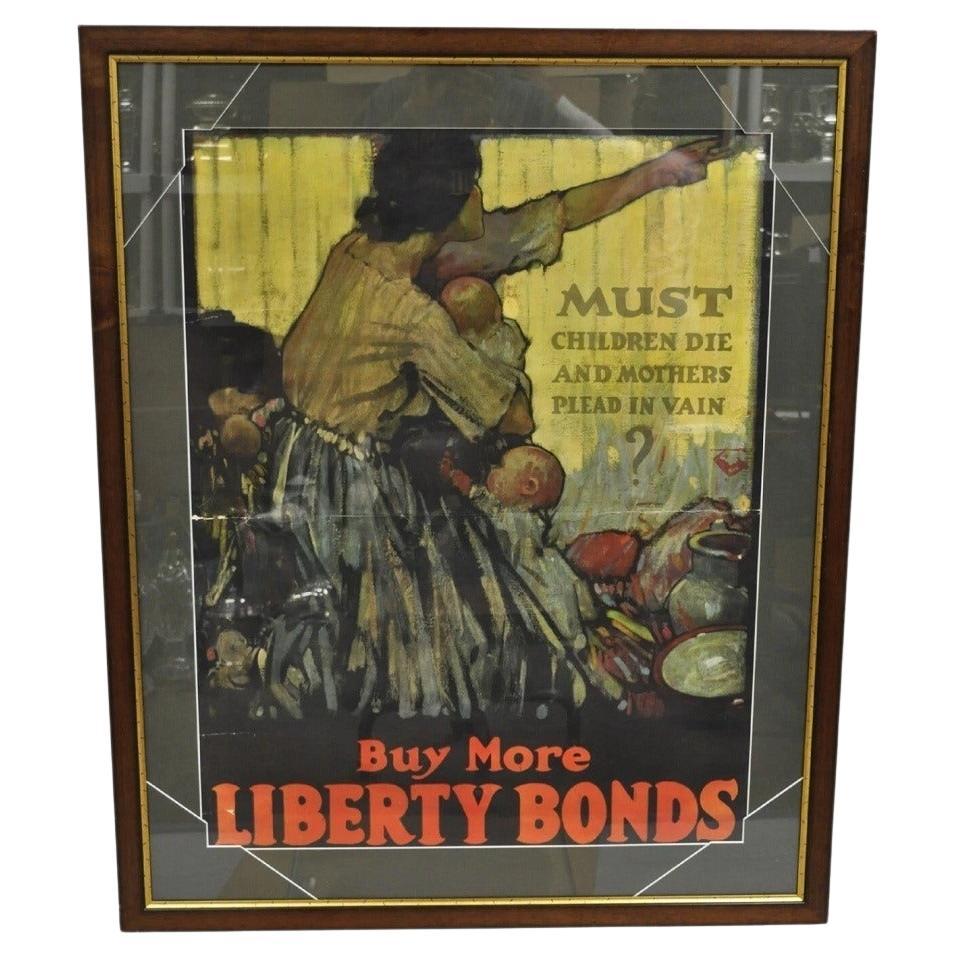 World War 1 "Must Children die & Mothers Plead in Vain Framed" Poster