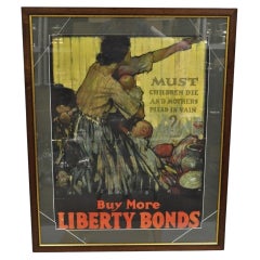 1. Weltkrieg "Müssen Kinder vergeblich sterben & Mütter vergeblich bitten" Poster gerahmt