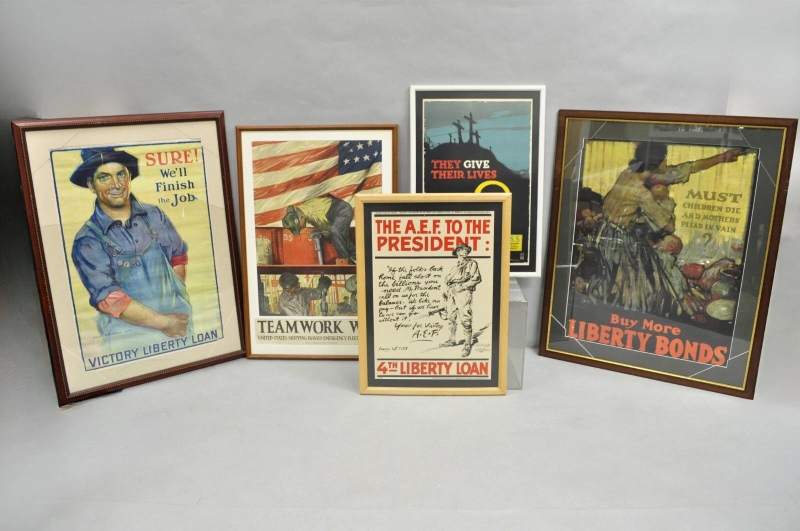 Weltkrieg 1 Teamarbeit gewinnt United States Shipping Board Original Poster Print im Angebot 3
