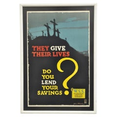 World War 1 "They Give Their Lives Do You Lend Your Savings" Framed Poster Print