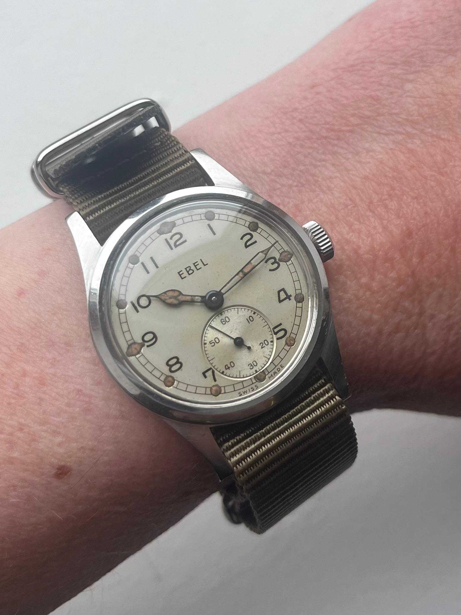 World War 2 era Ebel ATP (Army Trade Pattern/ Army Time Piece) Wristwatch. im Angebot 2