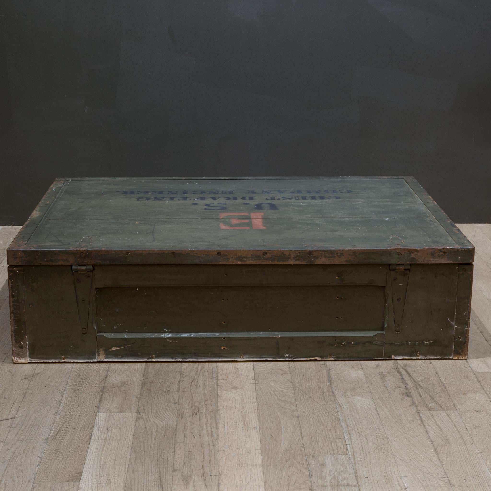 Leather World War 2 Era Military Trunk, c.1940 For Sale