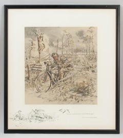 World War 2 Motoring Print, Snaffles Lithograph, "the D.R."