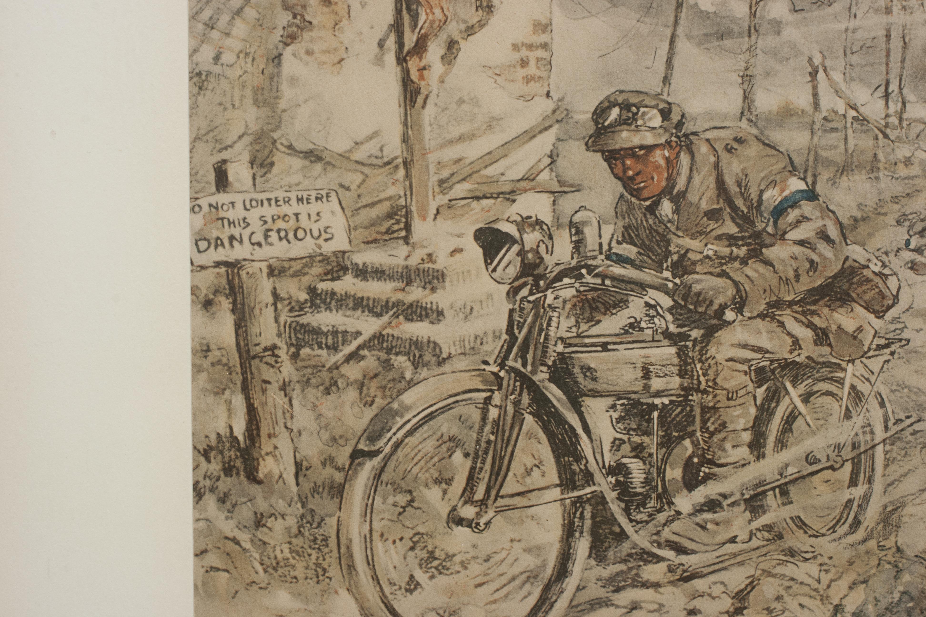 World War 2 Motoring Print, Snaffles Lithograph, 