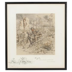 Used World War 2 Motoring Print, Snaffles Lithograph, "the D.R."