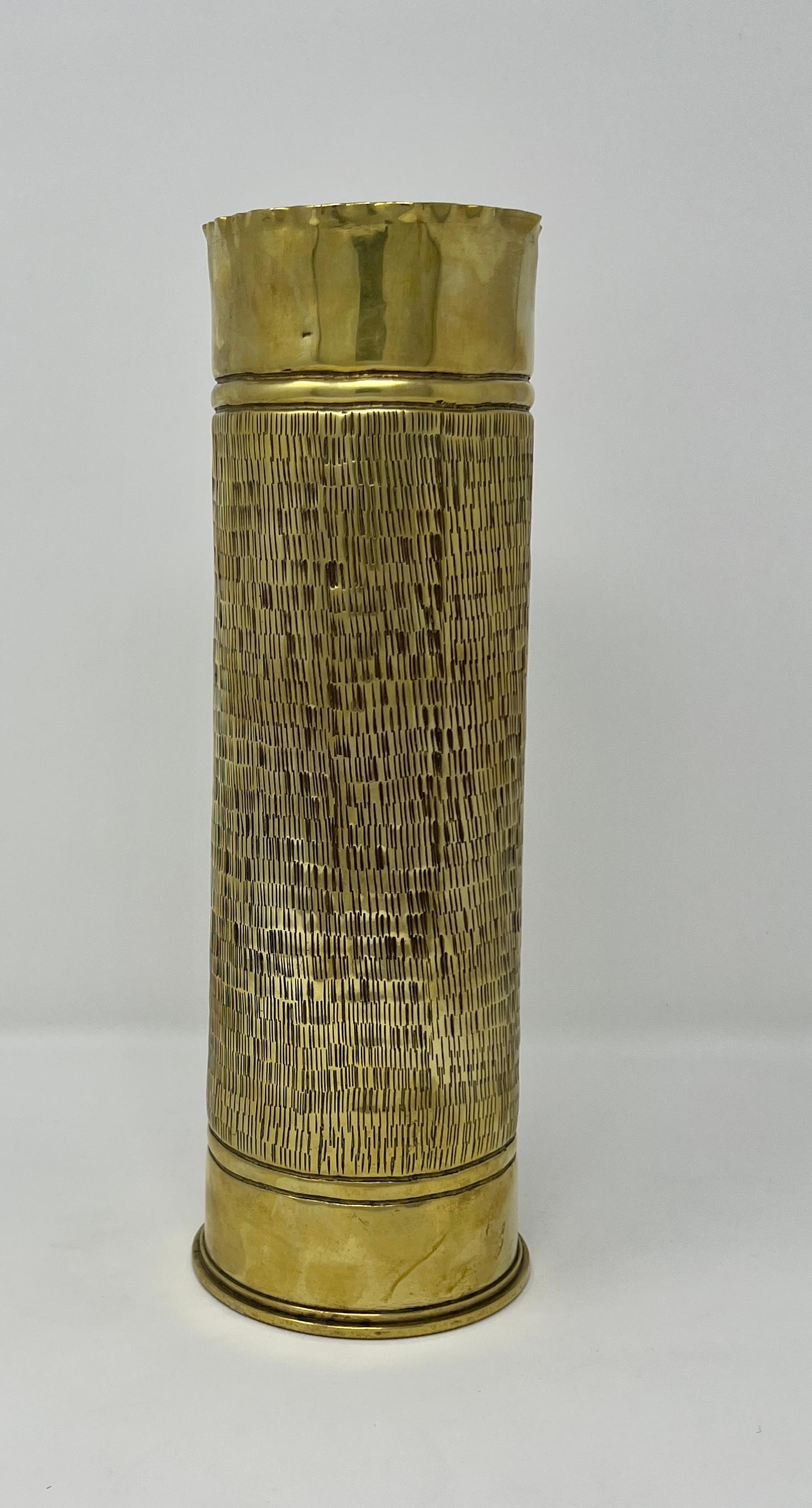 World War I Artillery Shell Vase  In Good Condition In New Orleans, LA