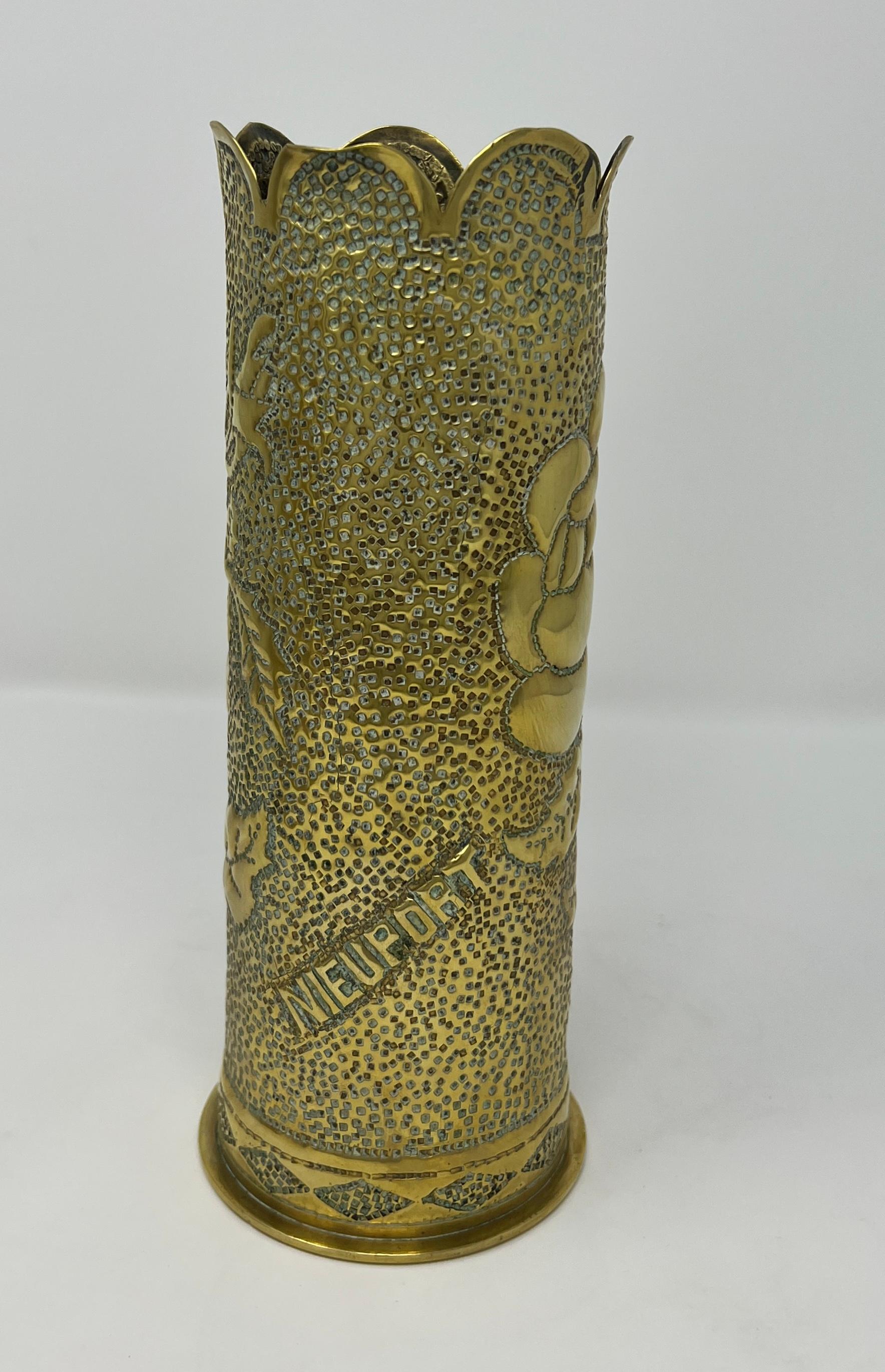 English World War I Artillery Shell Vase 