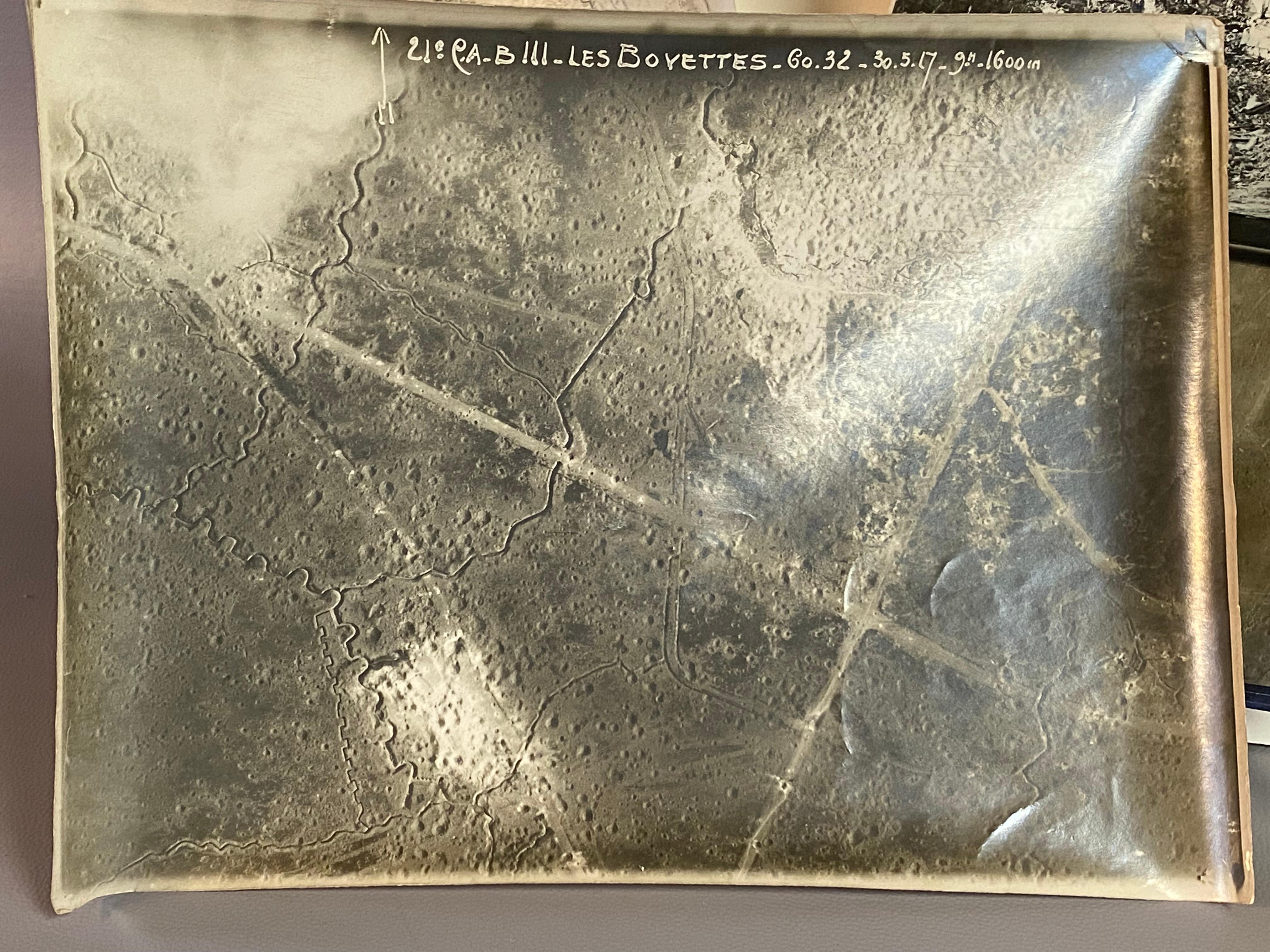 World War I Black and White Aerial Reconnaissance Photos France 3