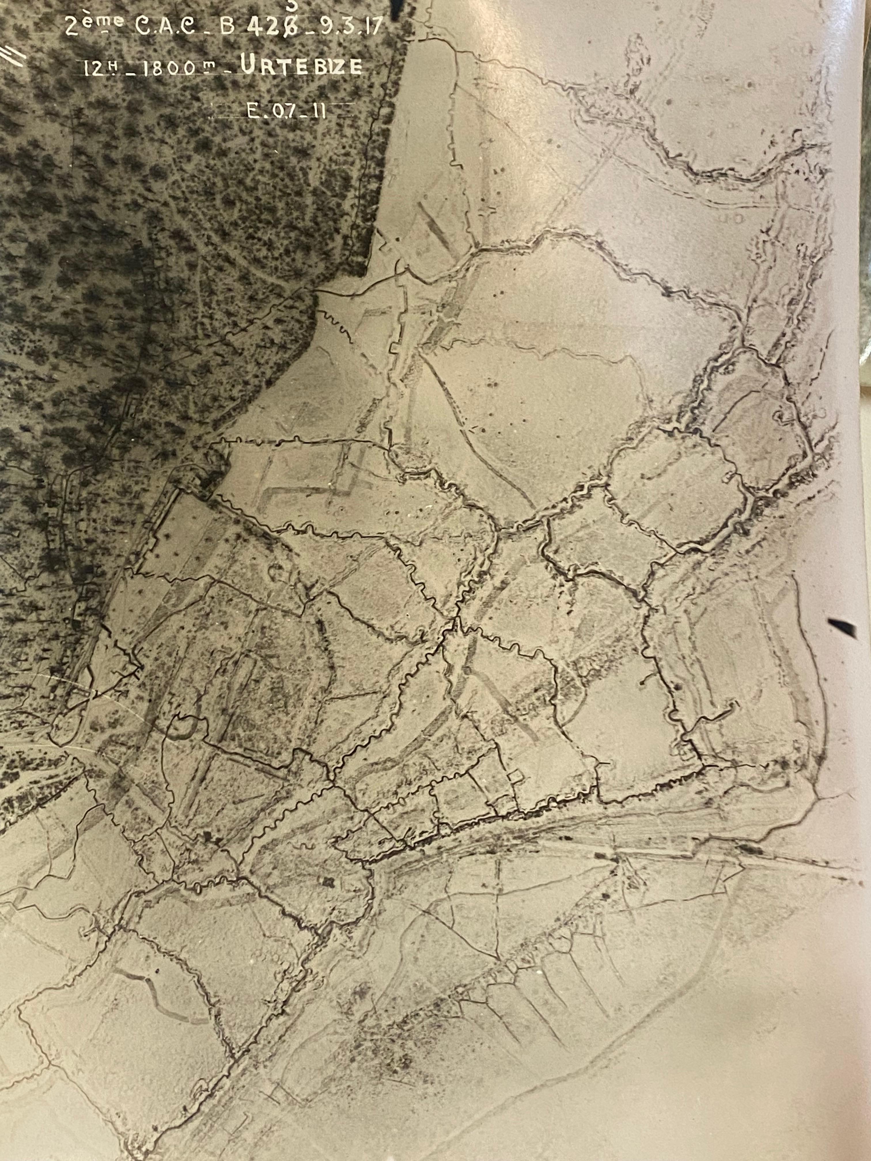 Early 20th Century World War I Black and White Aerial Reconnaissance Photos France