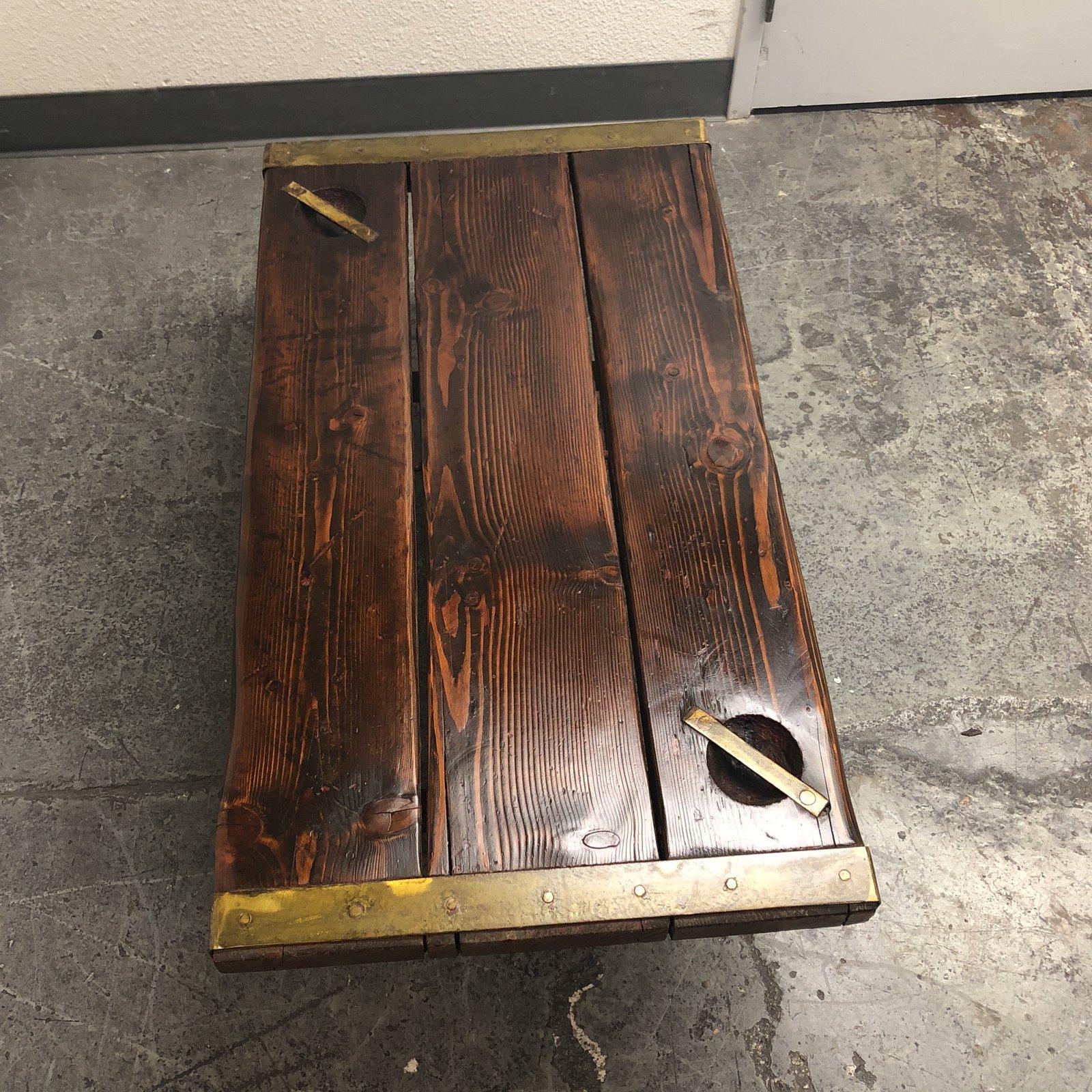Brass World War II Custom Liberty Ship Hatch Cover Coffee Table For Sale