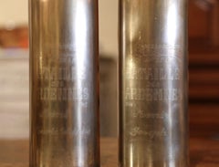 World War II French Trench Artillery Brass Shell Casing, Bulge Battle Dated 1944