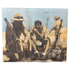 Vintage World War II Italian Soldiers in North Africa Desert by Bocassile, 1978 circa