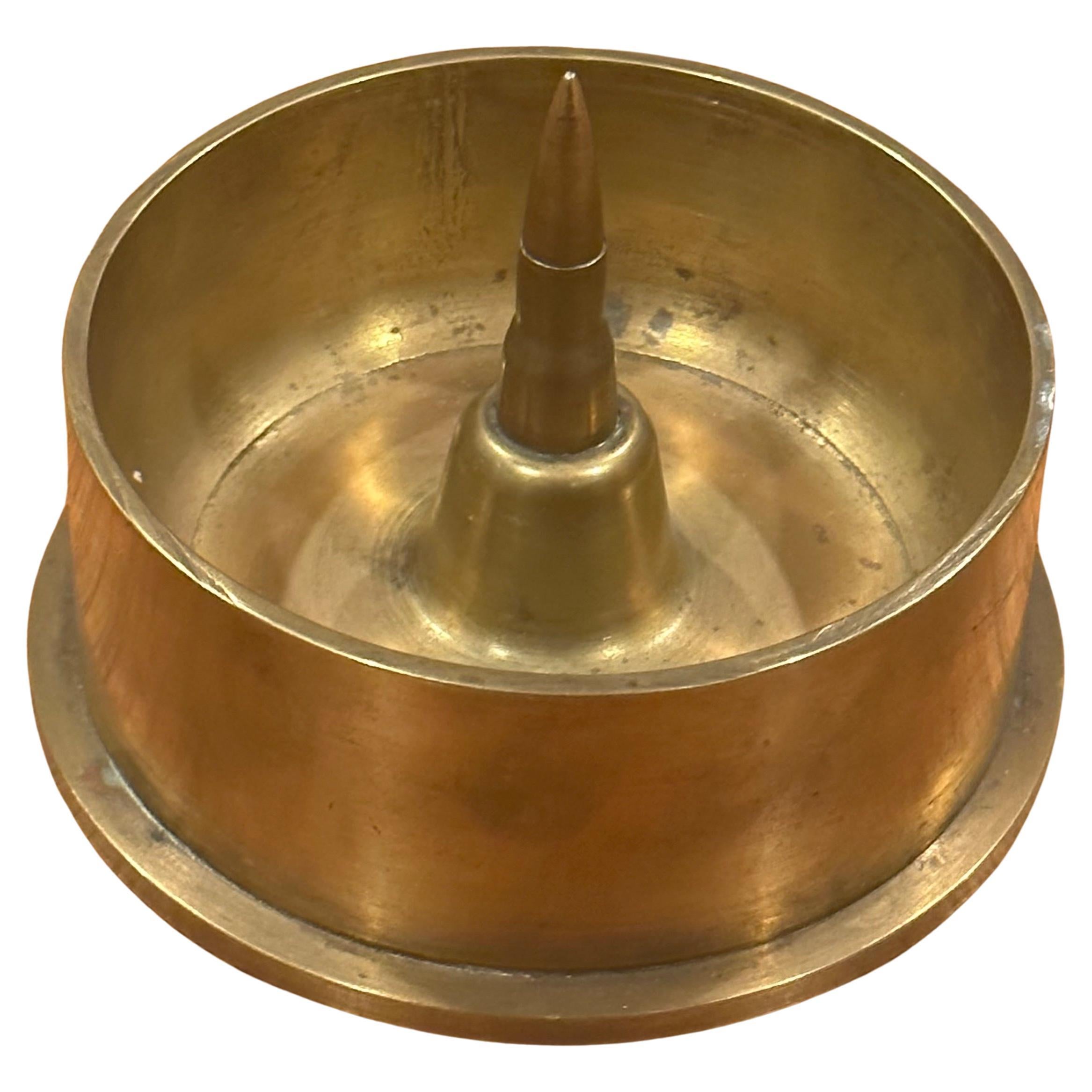 Unique military munition trench art, solid brass 