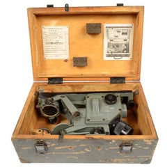 WWII Antike russische Luftfahrt Sextant mit Original-Holz-Box