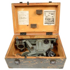 WWII Antique Russian Aviation Sextant with Original Wooden Box