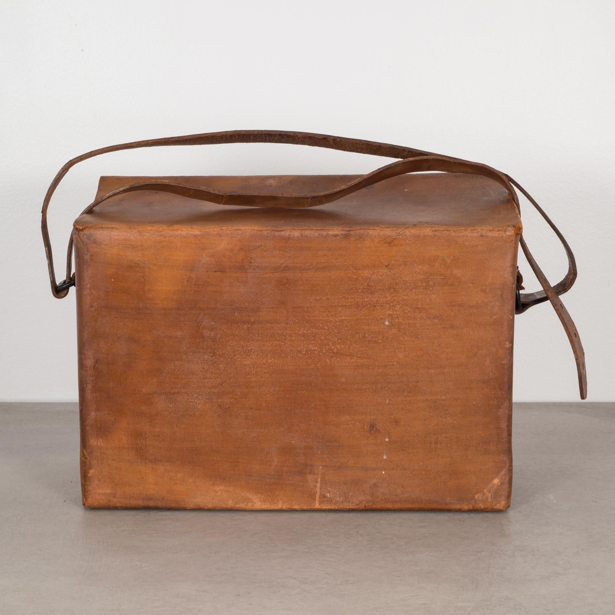 World War ll Era Leather Carrying Case, circa 1940 In Good Condition In San Francisco, CA