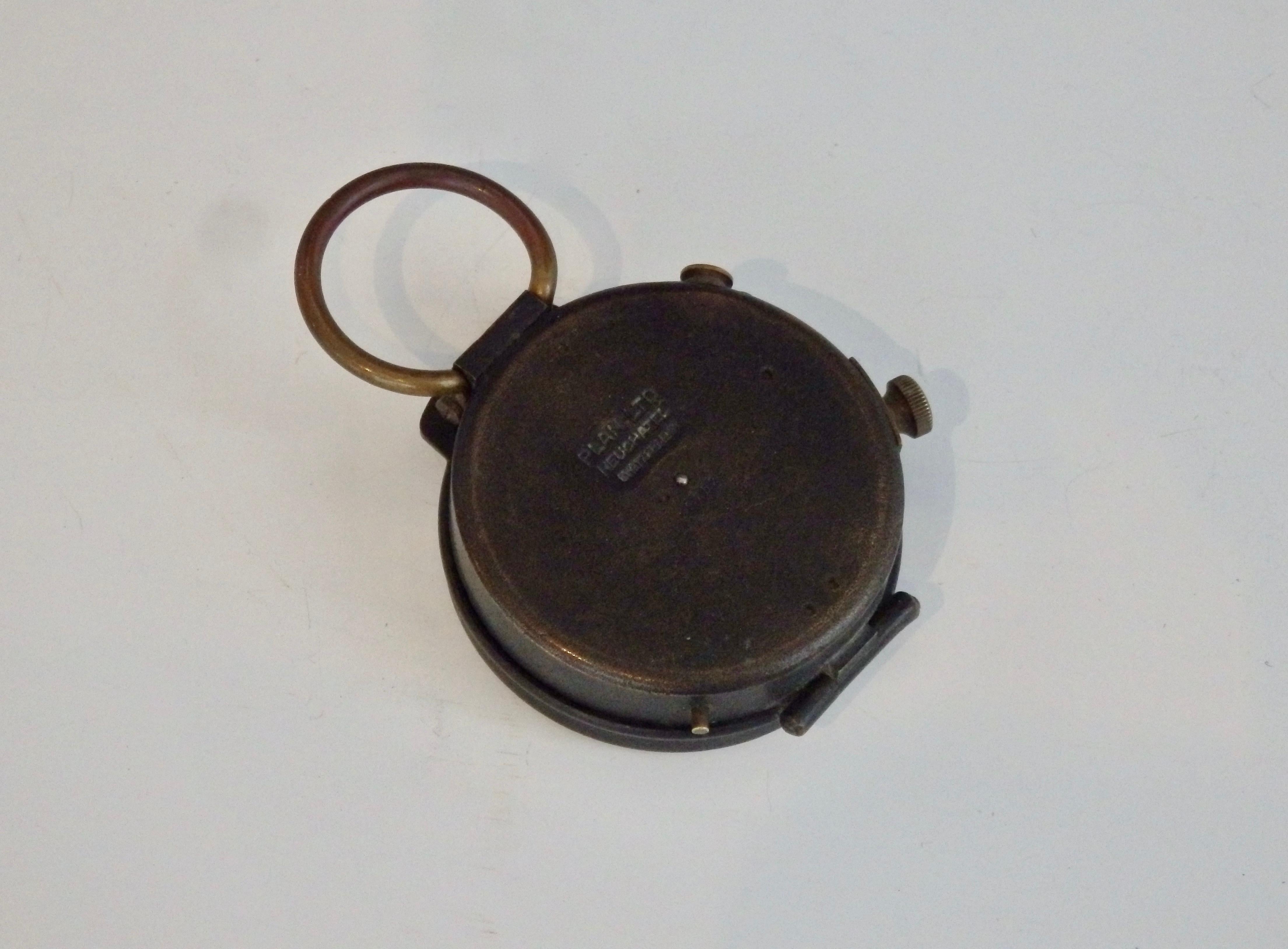 WW1 U.S. Army engineer compass made in Switzerland. Round brass flip open case. Fine original condition and working order.