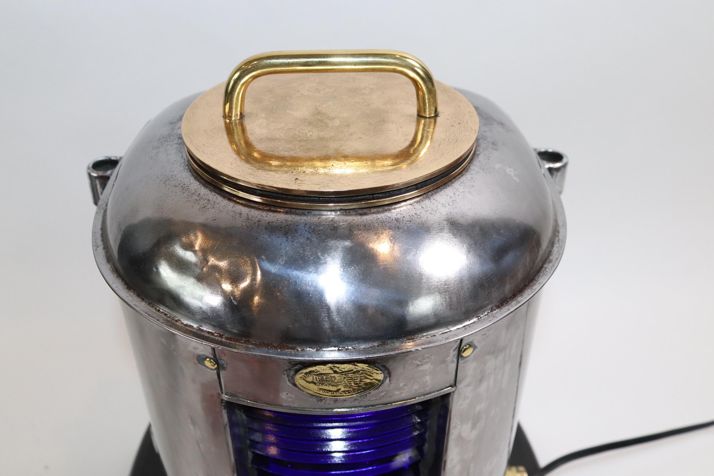 World War Two Convoy Lantern by Perko In Good Condition For Sale In Norwell, MA
