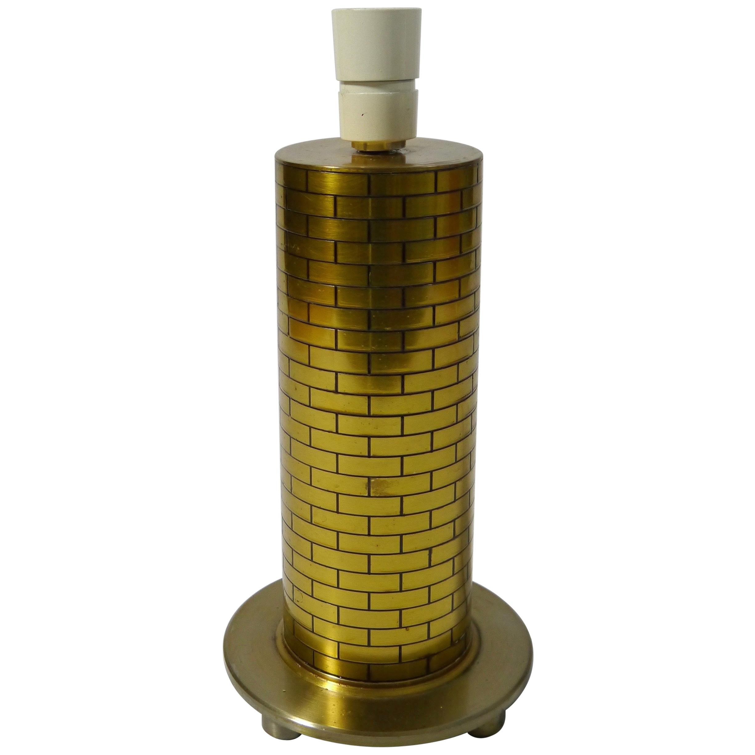 World War Two Trench Art, Brass Shell Case Table Lamp, USA, 1940s