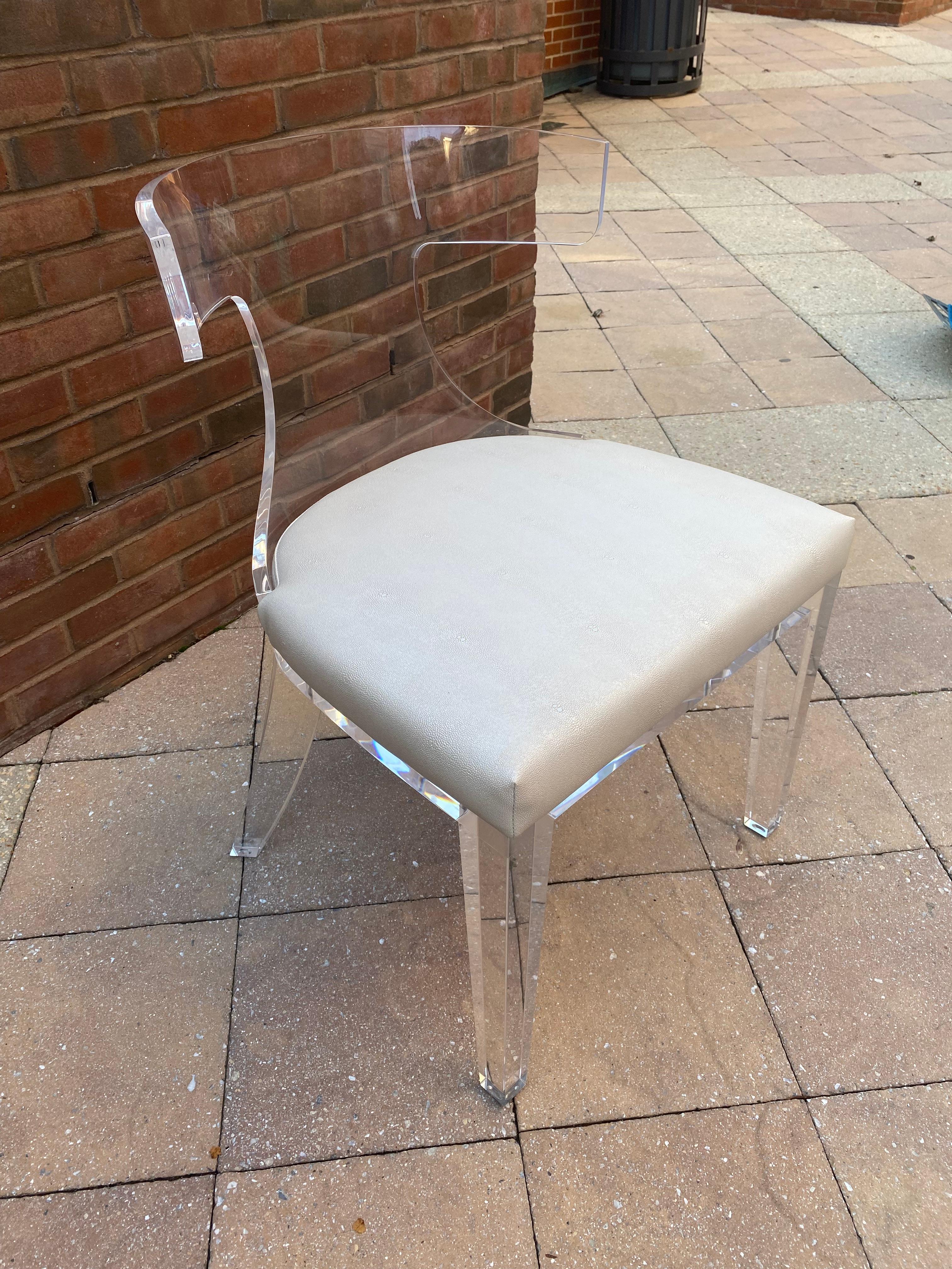 Worlds Away Duke Klismos Acrylic Ghost Desk Side Chair 6