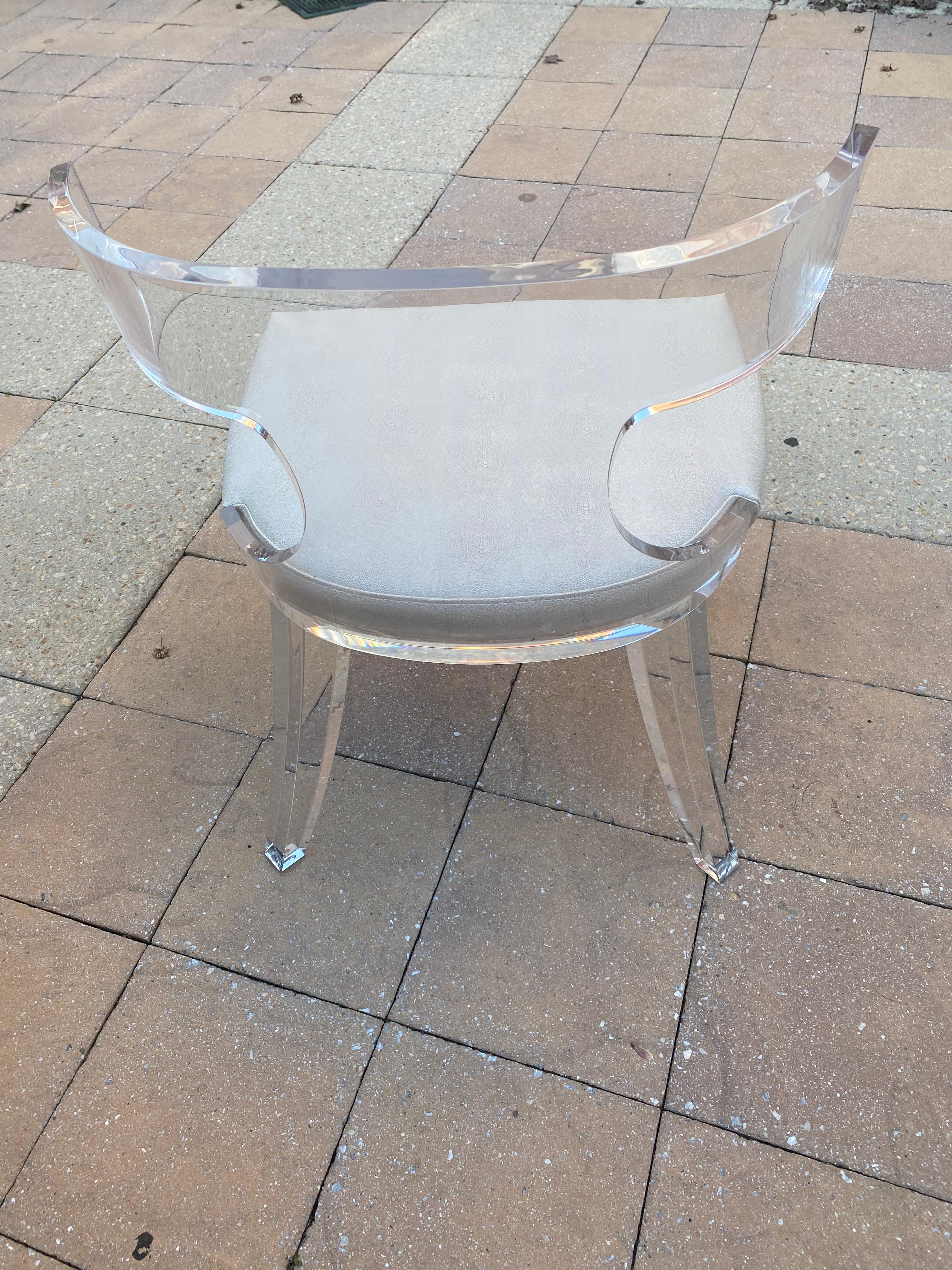 Contemporary Worlds Away Duke Klismos Acrylic Ghost Desk Side Chair 