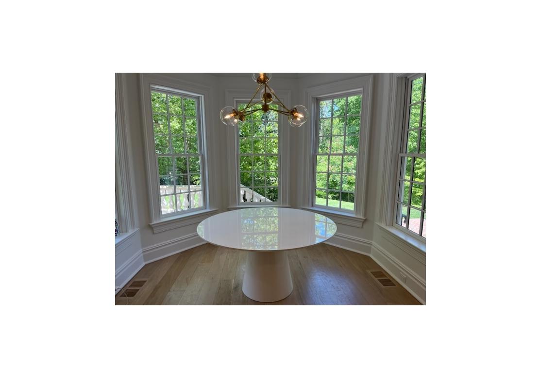 Lacquered Worlds Away White Lacquer Dining Or Center Table  For Sale