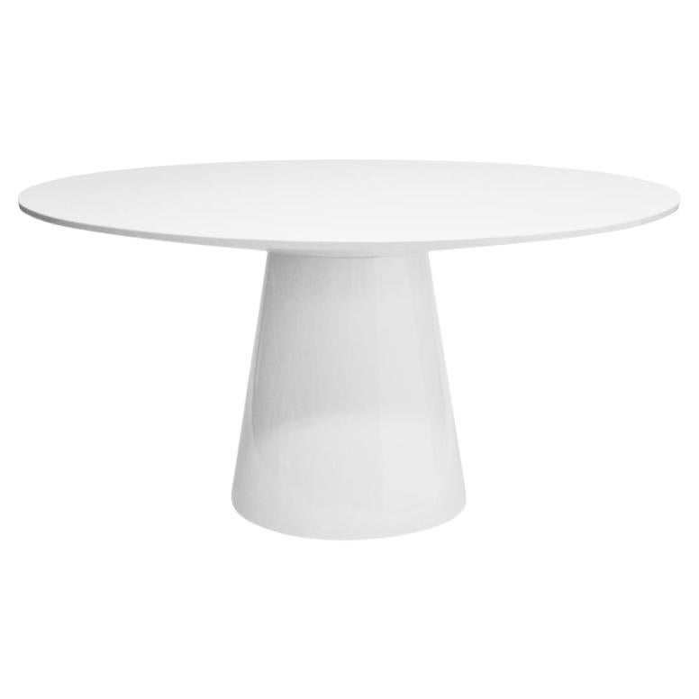 Worlds Away White Lacquer Dining Or Center Table  For Sale