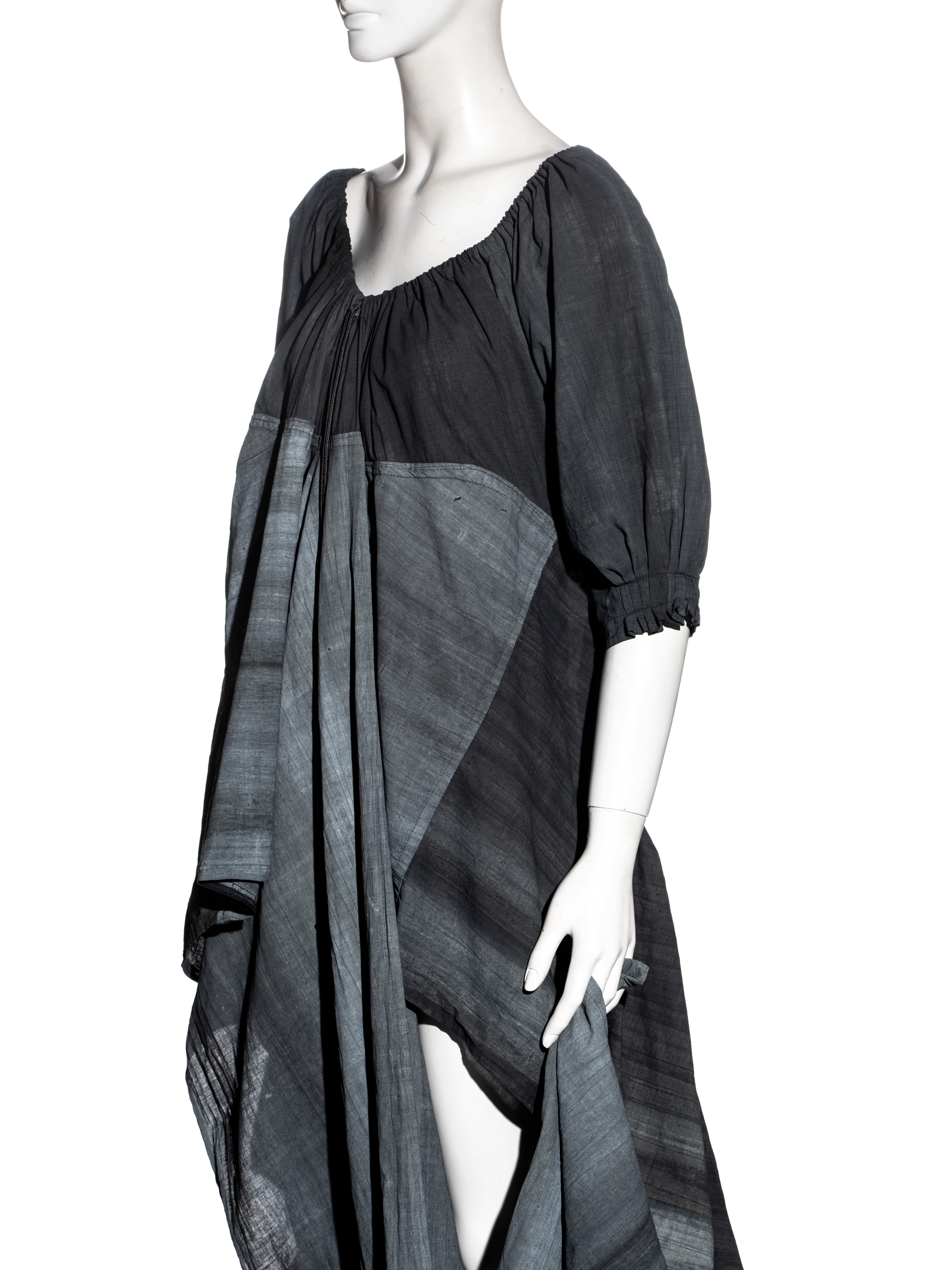 Black Worlds End by Vivienne Westwood and Malcolm McLaren grey smock dress, ss 1983 For Sale