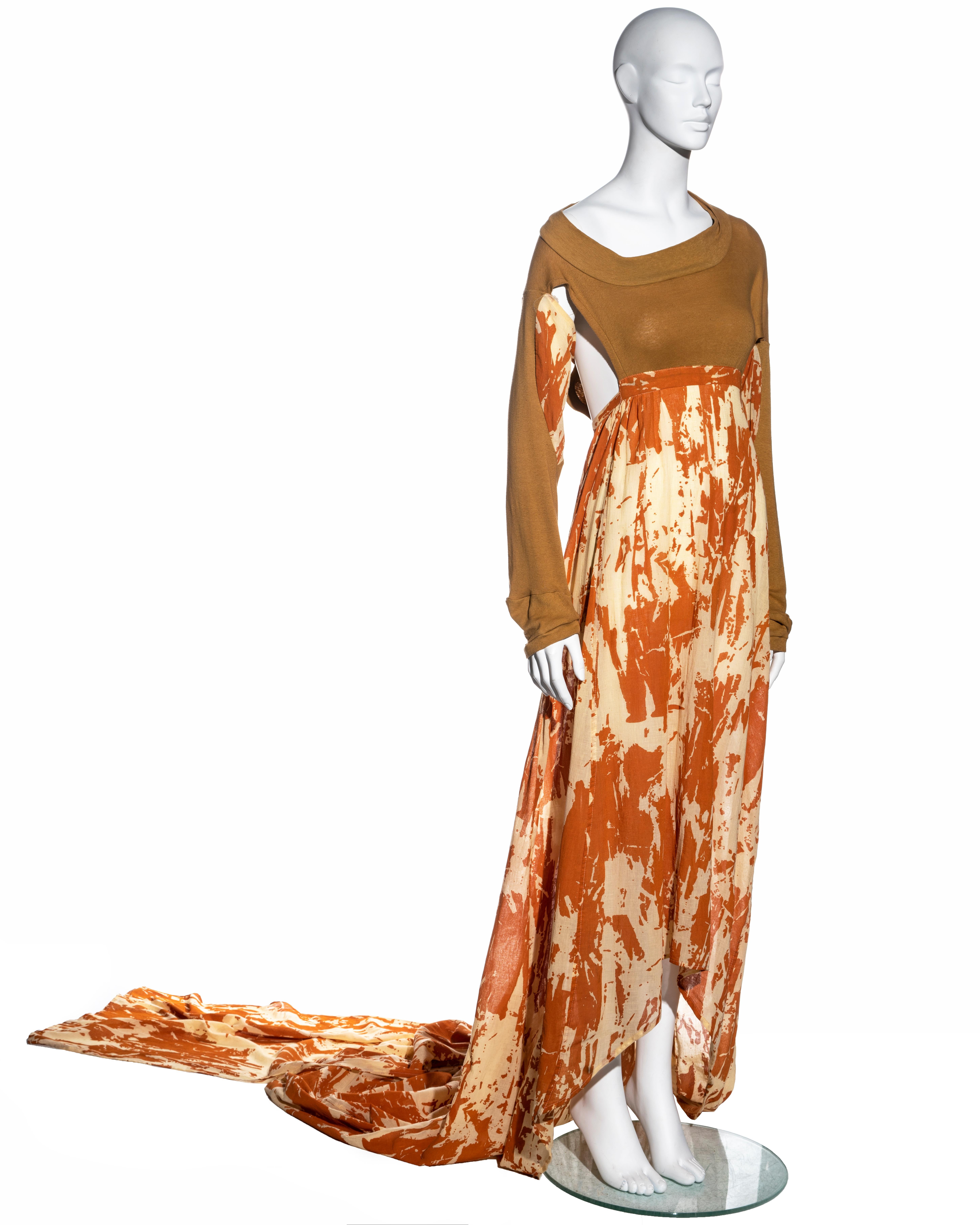 Brown Worlds End by Vivienne Westwood and Malcolm McLaren toga dress, ss 1982