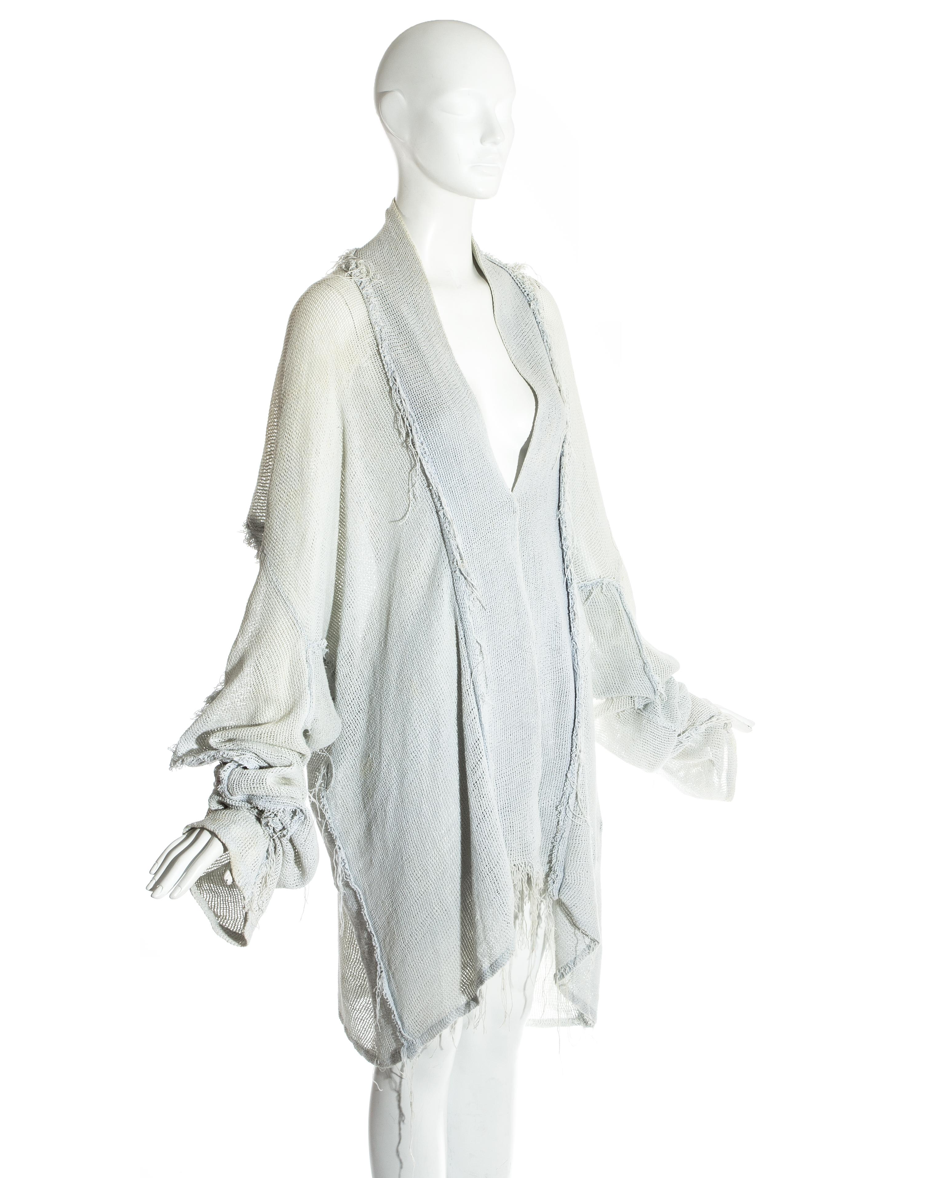 Worlds End dove grey cotton gauze oversized 'Punkature' jacket, ss 1983 In Good Condition For Sale In London, GB