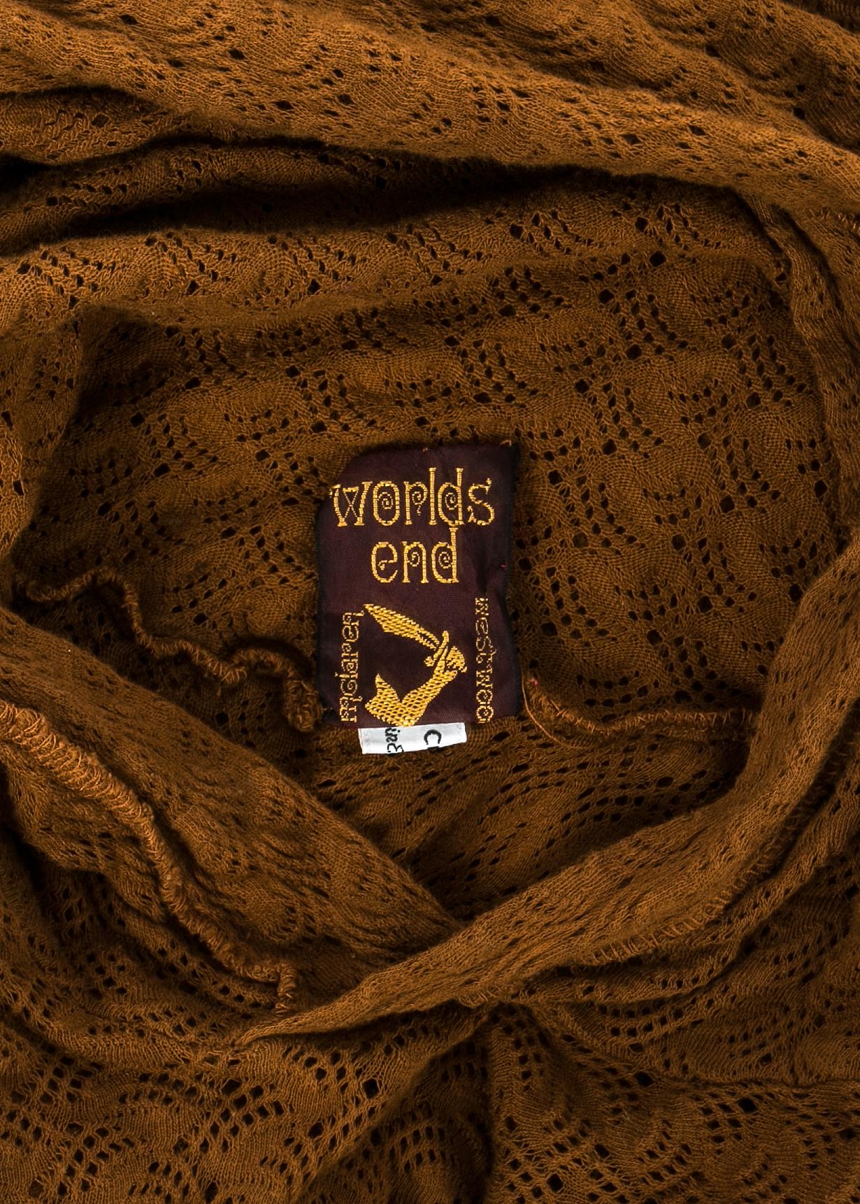 Worlds End 'Nostalgia of Mud' open knit hooded sweater, fw 1982 In Good Condition For Sale In London, GB