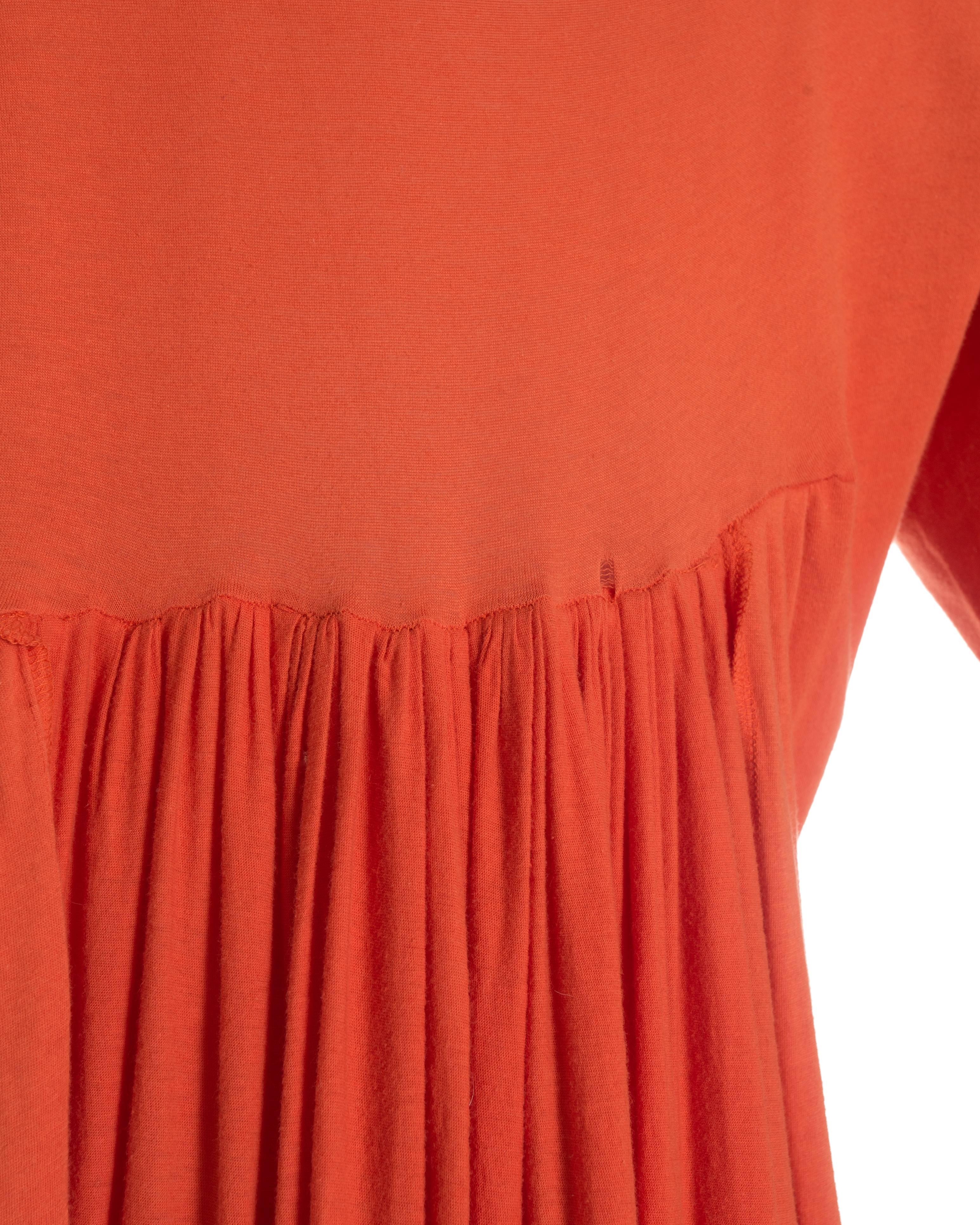 Worlds End orange cotton jersey toga dress with Henri Matisse print, A ...