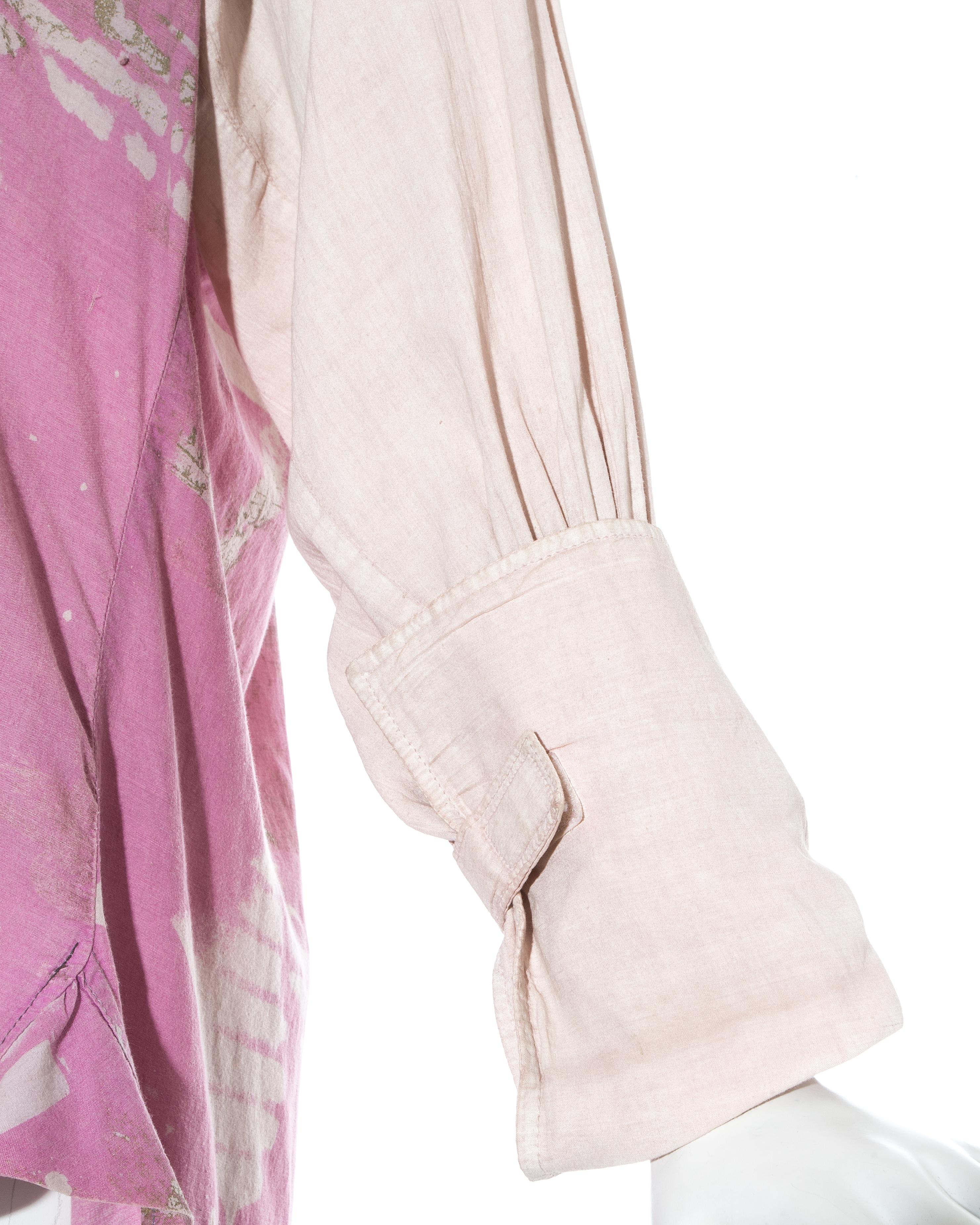Women's or Men's Worlds End pink cotton 'Punkature' oversized blouse, ss 1983 For Sale