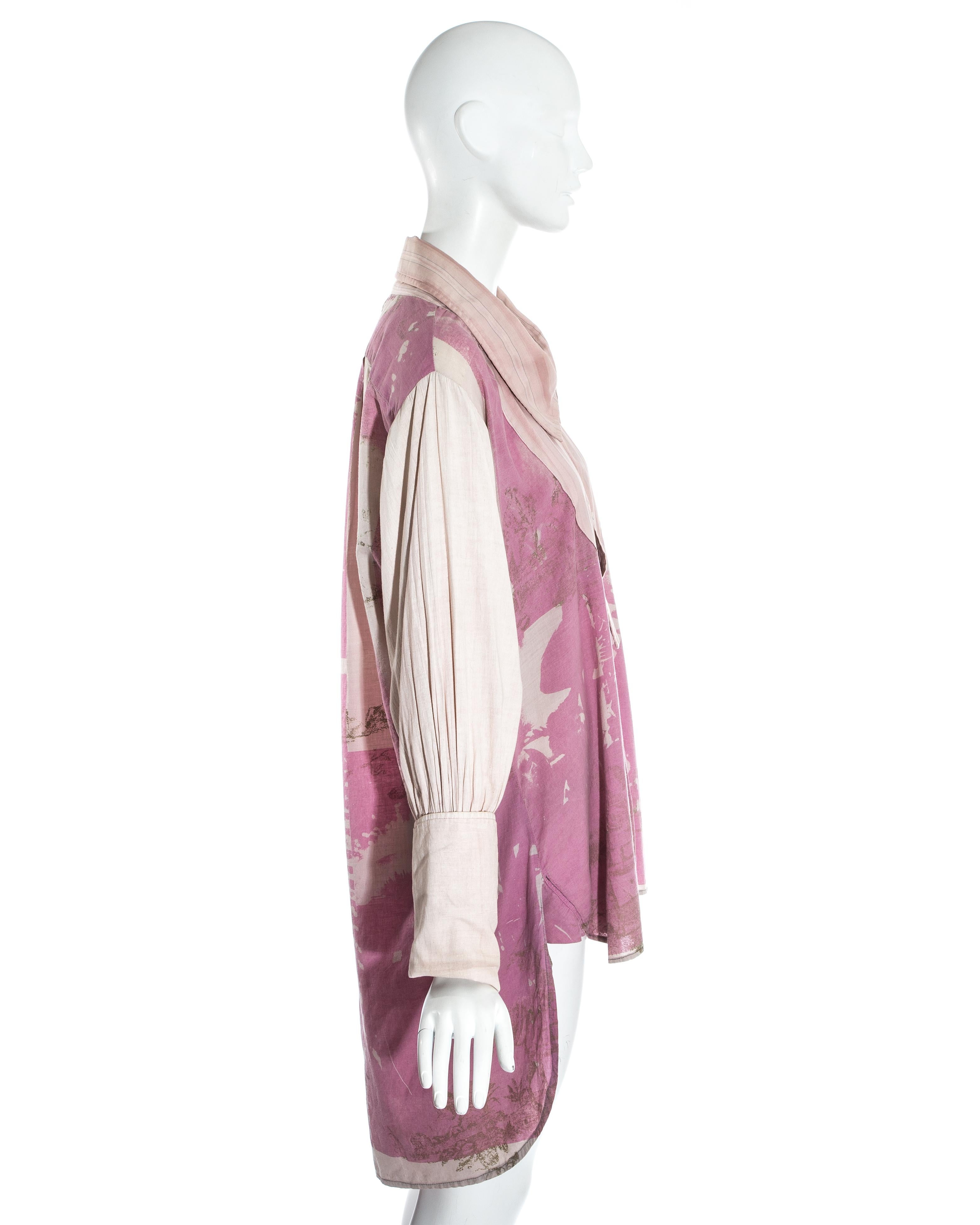 Worlds End pink cotton 'Punkature' oversized blouse, ss 1983  For Sale 1