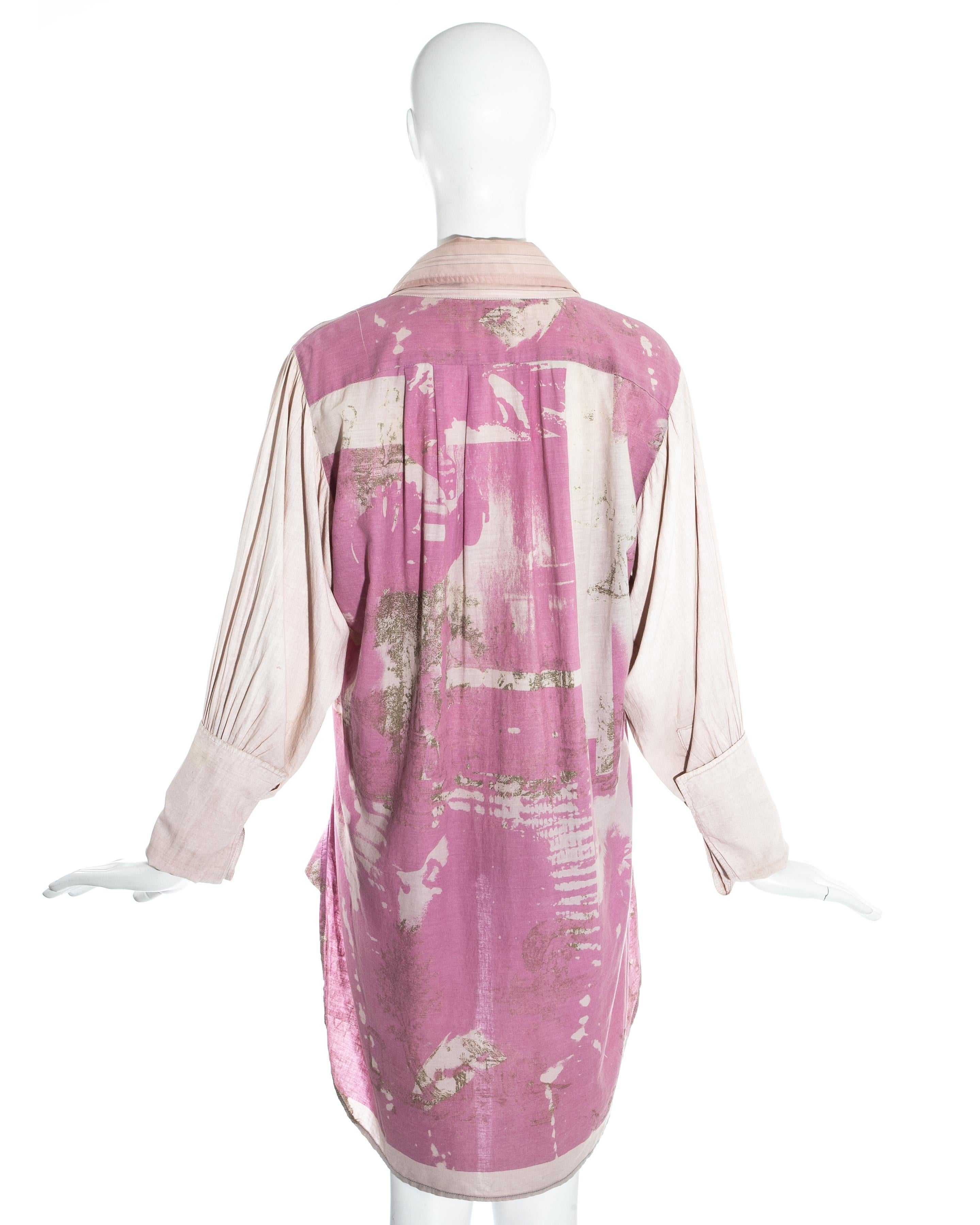 Worlds End pink cotton 'Punkature' oversized blouse, ss 1983 For Sale 2