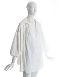 Worlds End 'Pirates' white cotton jacquard oversized blouse, fw 1981