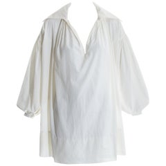 Worlds End 'Pirates' white cotton jacquard oversized blouse, fw 1981