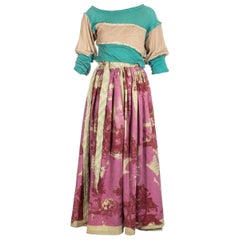 Vintage Worlds End 'Punkature' wrap skirt and sweater ensemble, ss 1983