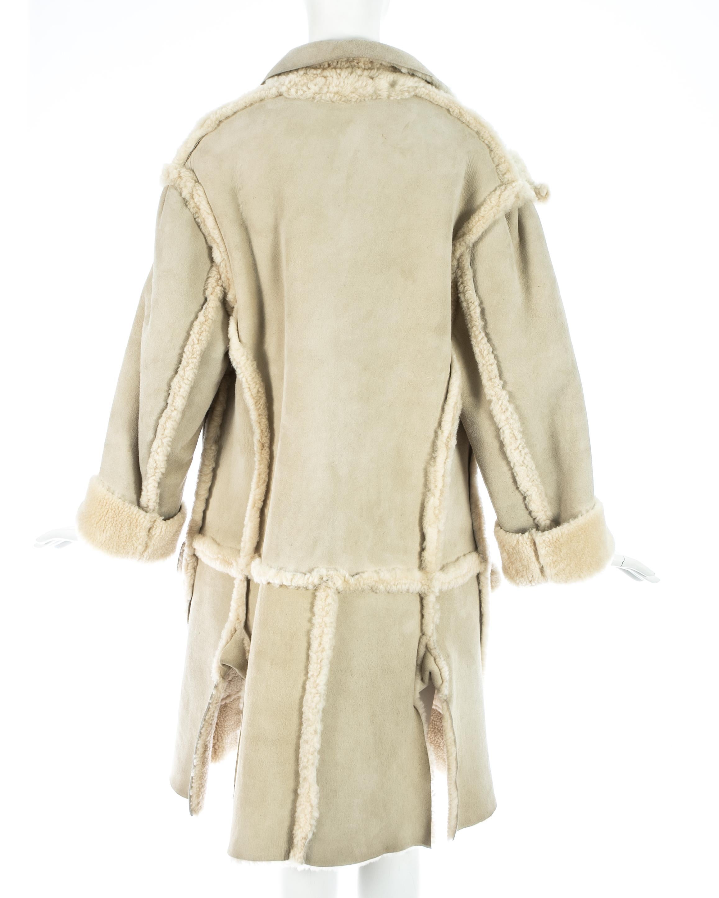 Beige Worlds End Vivienne Westwood 'Nostalgia of Mud' sheepskin coat, A/W 1982