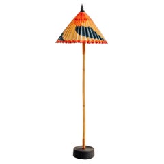 'World’s Fair' Bamboo Floor Lamp with Parasol Shade by Christopher Tennant