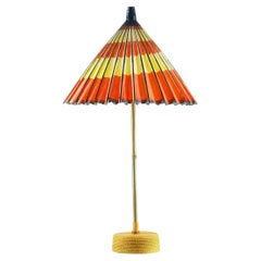 'World's Fair' Bamboo Lamp with Upcycled Parasol Shade by Christopher Tennant