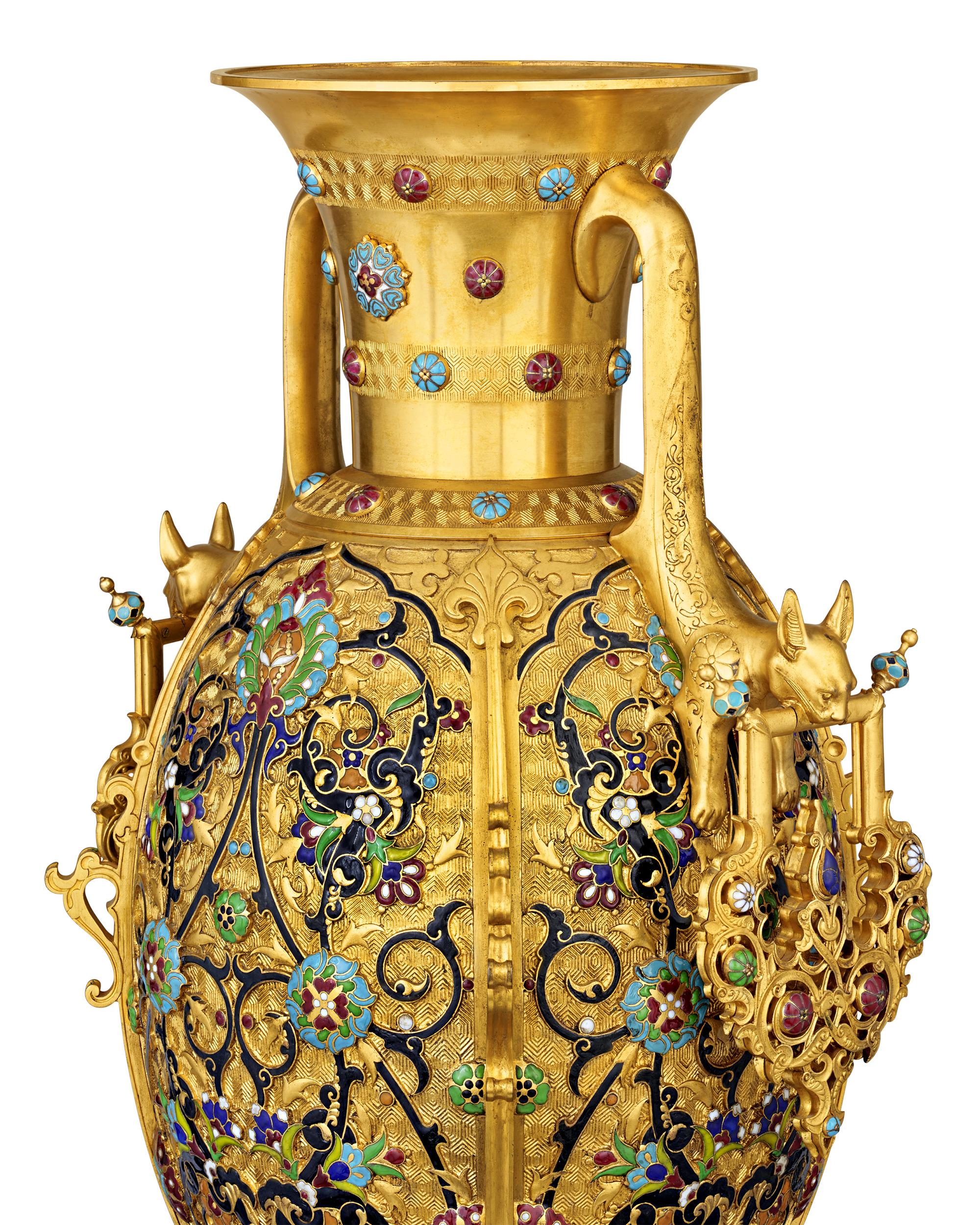 Gilt World's Fair Bronze Vase By Barbedienne