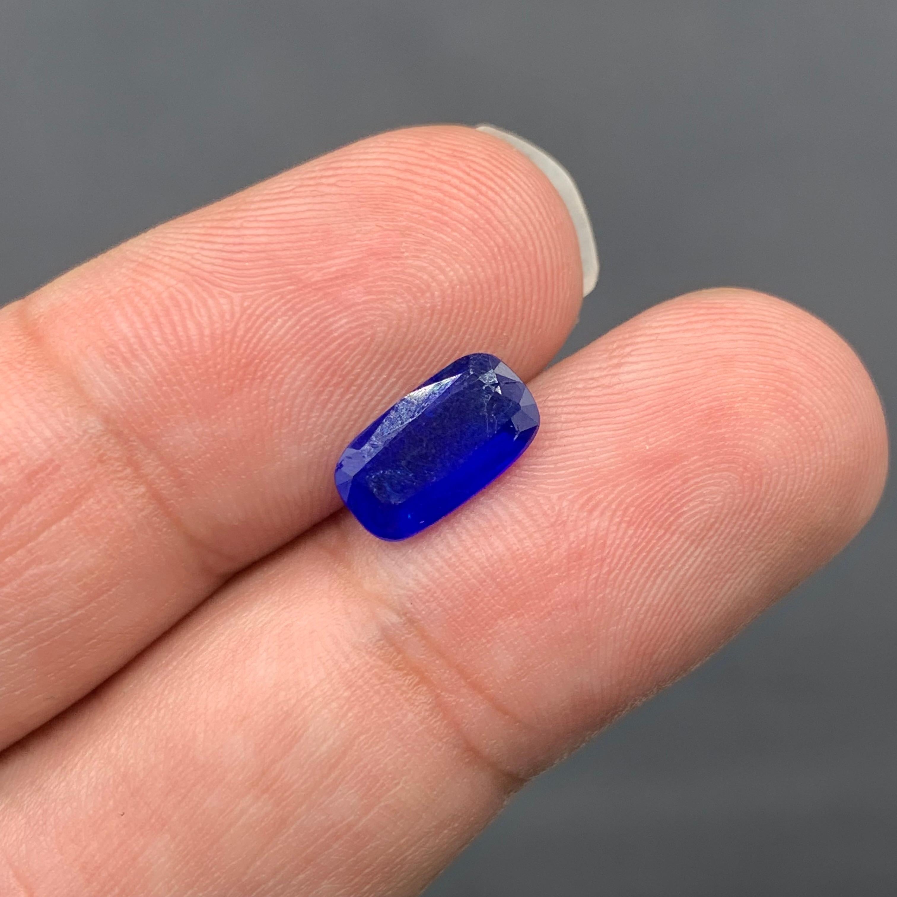 World’s Rarest 1.35 Carats Natural Loose Haüyne \ Haüynite Long Cushion Shape For Sale 6