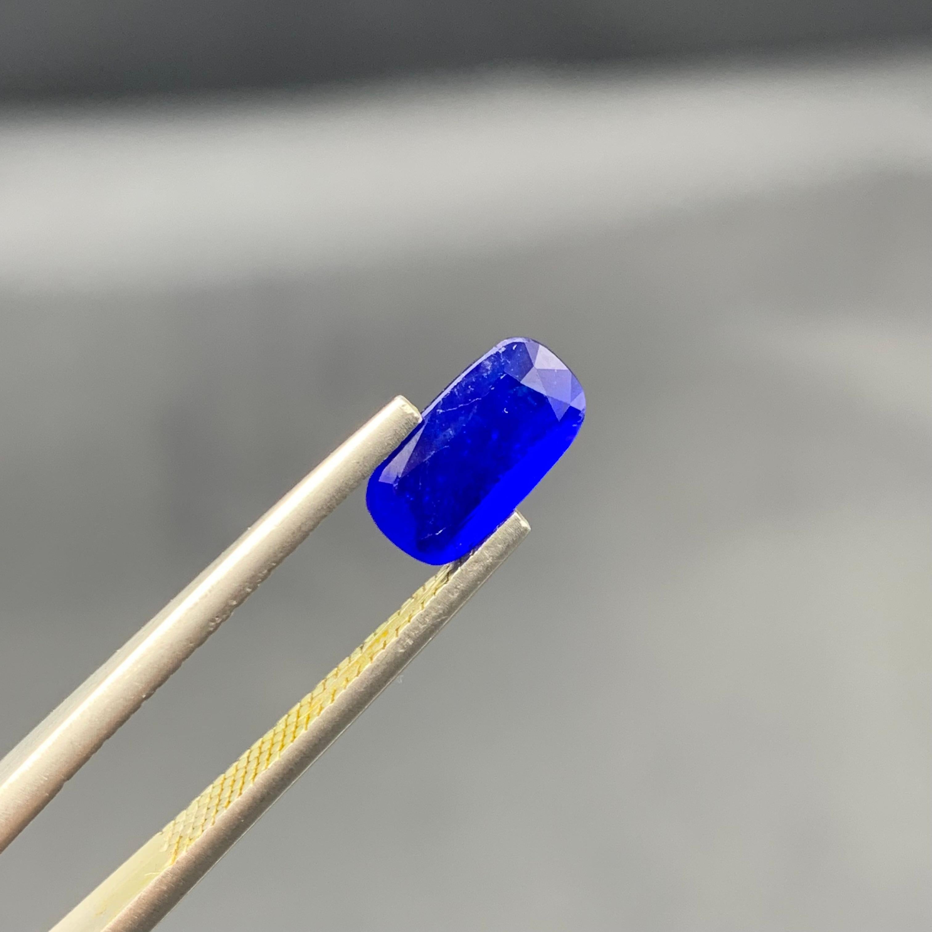Arts and Crafts World’s Rarest 1.35 Carats Natural Loose Haüyne \ Haüynite Long Cushion Shape For Sale