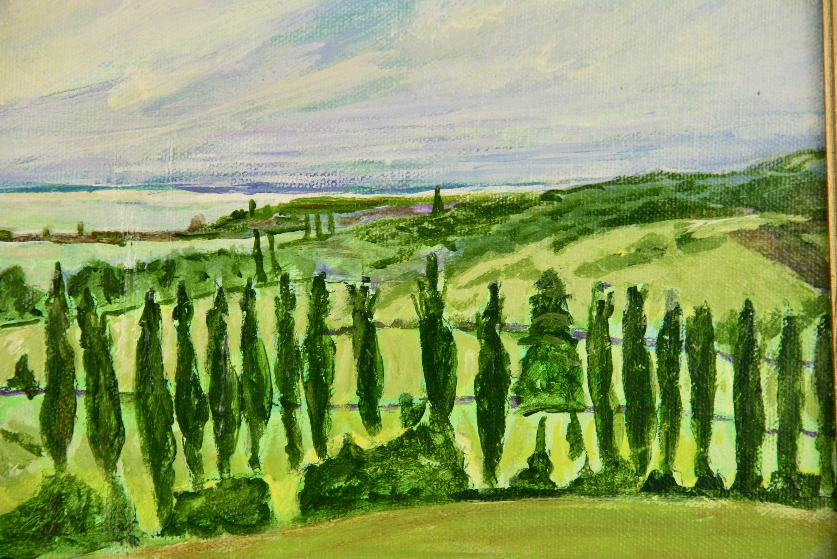 Paesaggio impressionista della Val D'Orcia in Toscana - Landscape Painting Marrone di Worley